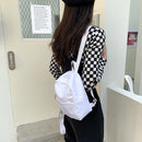 Women Fashion Backpack Nylon Schoolbag Solid Color College Casual Book Bags
