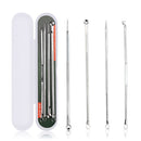 4pcs Durable Acne Needle Hook Set Pimple Spot Cleaning Needle Beauty Care Tool