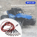 8pcs 70cm 5mm 8 LED Lamp Kits for 1/12 1/18 1/10 1/8 Axial Scx10 Traxxas RC