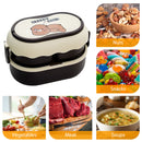 #A Double Layer Bento Lunch Box Microwave Dinnerware Cartoon Leakproof with Cu