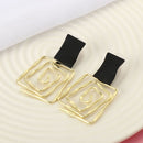 Women Girls Geometric Spiral Earrings Metal Maze Hanging Earrings Dangle Drop