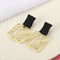 Women Girls Geometric Spiral Earrings Metal Maze Hanging Earrings Dangle Drop