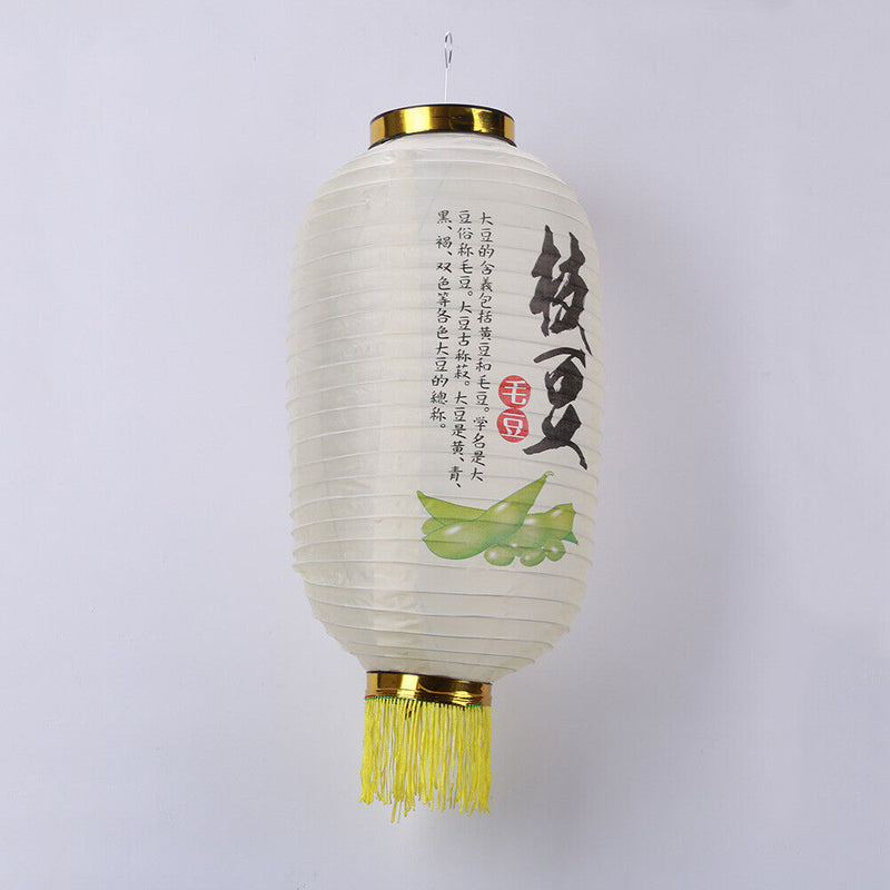 Japanese Lantern with Tassel Waterproof Festival Hanging Light Decor (H) Newly