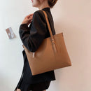 Retro Women Leather Shoulder Bags Pure Color Shopping Bag Large Capacity Handbag