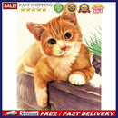 Handmade Yellow Cat 5D DIY Full Round Drill Drawing Kit Diamond Painting Artw