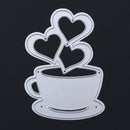 Love Heart Hot Coffee DIY Carbon Steel Cut Die Metal Stencil