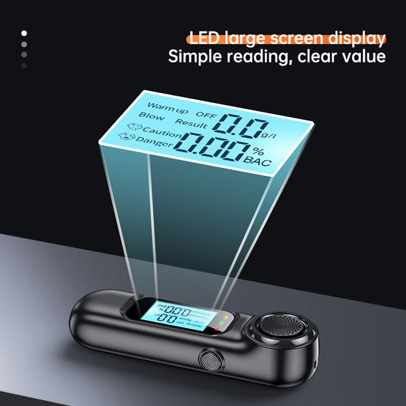 Professional Digital Breath Tester USB Rechargeable Non-Contact Breathalyzer