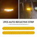 2x Car Reflector Stickers Rearview Mirror Reflective Warning Tape (Yellow) Newly