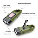 Hand Crank Solar Dynamo Torch Lamp Outdoor Emergency LED Flashlight (Green Newly