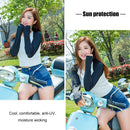 Riding Fishing Cooling Shawl Arm Sleeves Sun Protection Ice Warmer (Black)