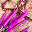 8 sizes Soft Plastic Handle Home Aluminum Crochet Knit Hook Needle Purple