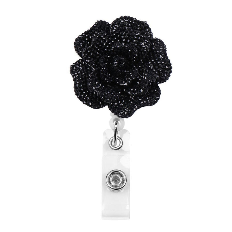 Stationery Lanyards Key Ring Badges Holder Rose Shape Badge Reel For 2PCS