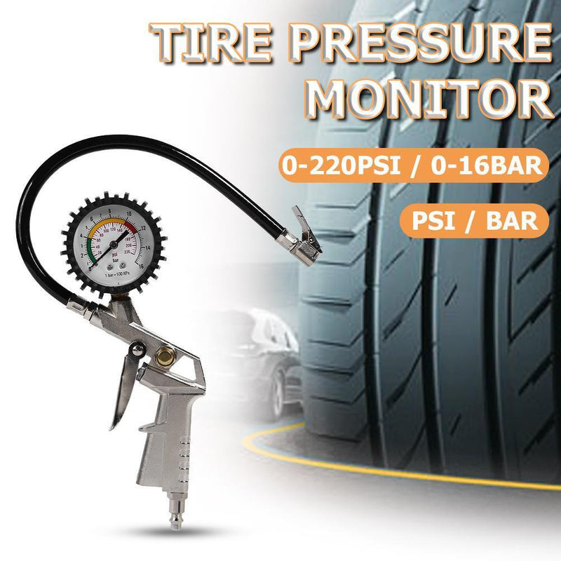 Car Tire Pressure Gauge Pointer Tyre Air Pressure Inflator Gauge Meter (US)