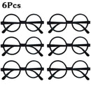 Nerd Black Glasses Kids Round Fancy Dress Costume Geek Wizard Funny Retro E6B4