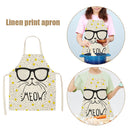 Kitchen Linen Apron Cat in Glasses Print Home Restaurant Cooking Baking Bib