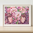 DIY Oil Paint by Numbers Girl Flower Coded Hand Painted Acrylic Drawing Kit