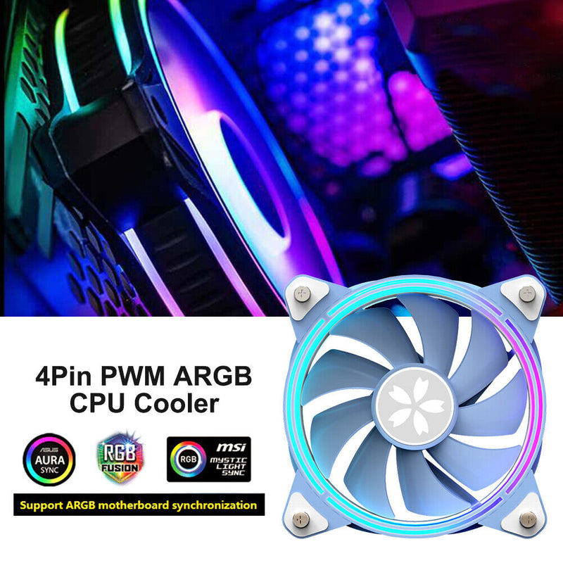 Yeston ZEAGINAL ARGB CPU Cooling Cooler Fan 4Pin PWM PC Case Heatsink Radiator