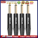 4pcs 6.35mm Male Monaural Audio Cable Connector Welding Plug Tail w/PVC Buf