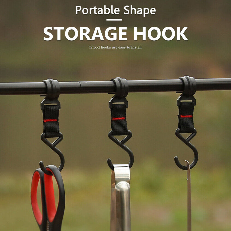Outdoor Camping Moveable Hook Hanging Storage Rack S-Shaped Clothes Hanger To