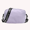 Women Nylon Solid Color Messenger Bag Lady Zipper Crossbody Bag (Purple)