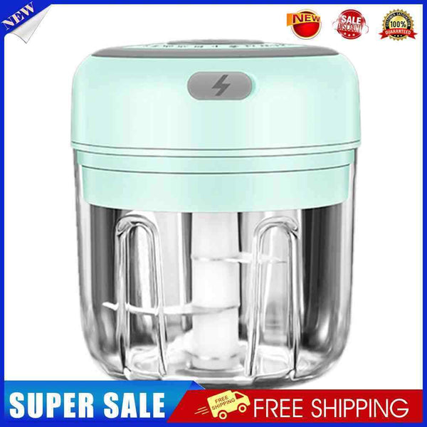 #A Electric Mini Garlic Masher USB Charging Stainless Steel Ginger Chopper Machi