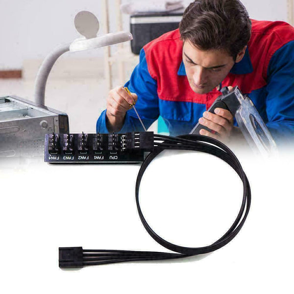 PC CPU Power 1 Female To 5 Male 4 Pin Socket Cooler Best Fan T4W2