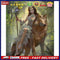 Frameless Girl and Wolf Oil Paint by Numbers Kit Handpainted Art Wall Handicr