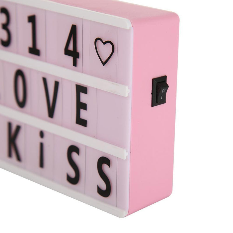 DIY Letter A6 Combination Cinema LED Light Box Battery Powered Lamp (Pink)