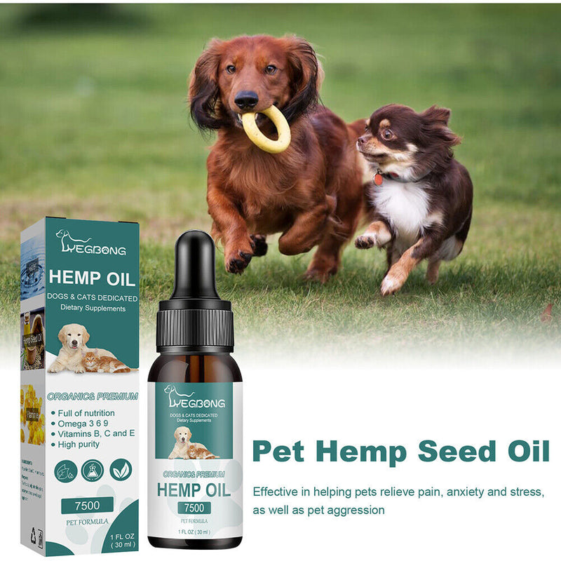 Pet Pain Relief Oil Calming Aid for Cats Dogs Joint Support Immune Skin Health