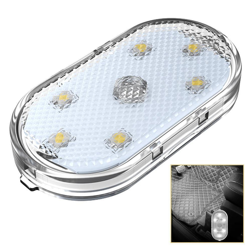 Car LED Touch Night Lights Wireless Auto Roof Ceiling Reading Lamp (White)