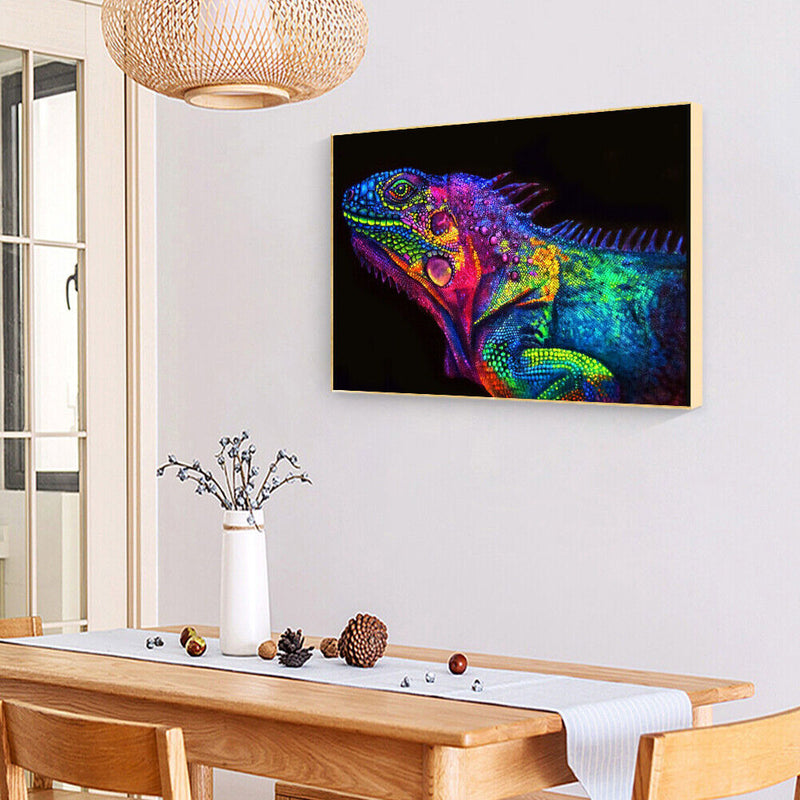 DIY Paint By Number Kit Colorful Lizard Acrylic Paint Hanging Art Craft Gift
