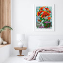 Full Cross Stitch 11CT DIY Red Flower Printed Embroidery Home Hanging Decoration