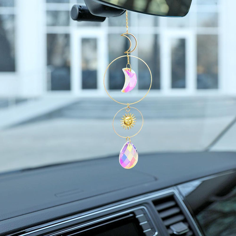 Metal Rainbow Collection Hanging Star Moon Crystal Prisms Home Decor (36)