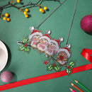 DIY Applique Diamond Four Snowman Wall Hanger Acrylic Craft Kit Pendant Newly