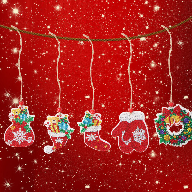 Double-side 5D Diamond Painting DIY Hanging Christmas Trees Pendant (GP009)