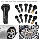 TR413 Snap-in Rubber Tubeless Tire Valve Stems for Car Motorcycle (10pcs)