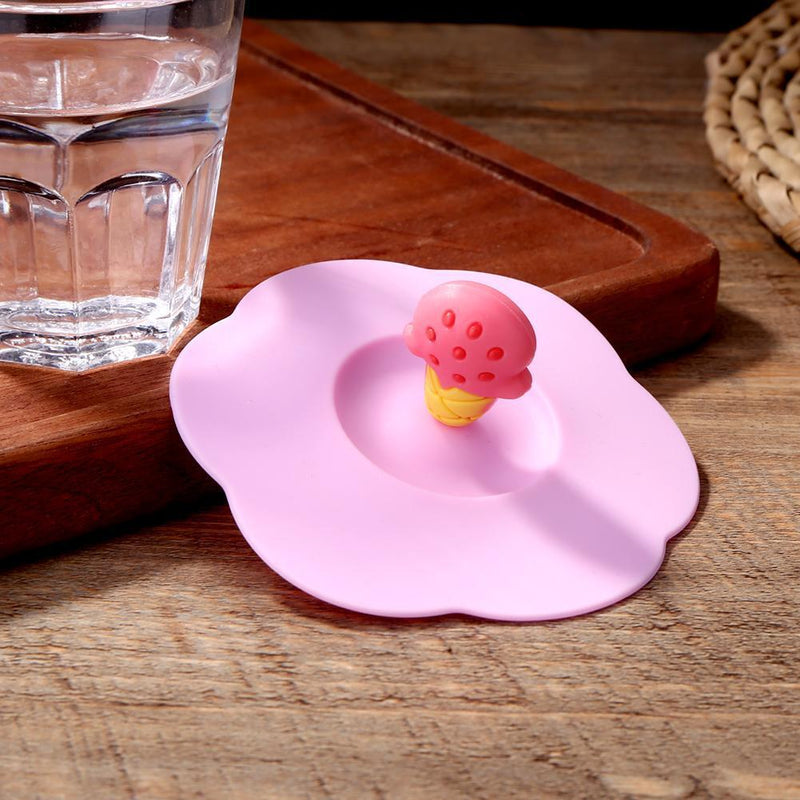 Torx Silicone Cup Cover Heat-resistant Leakproof Reusable Cartoon Lid (Ice)