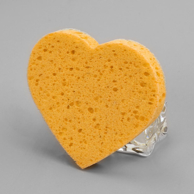 Heart Shaped Wood Pulp Cotton Face Wash Cleansing Sponge Soft Cosmetic Puff