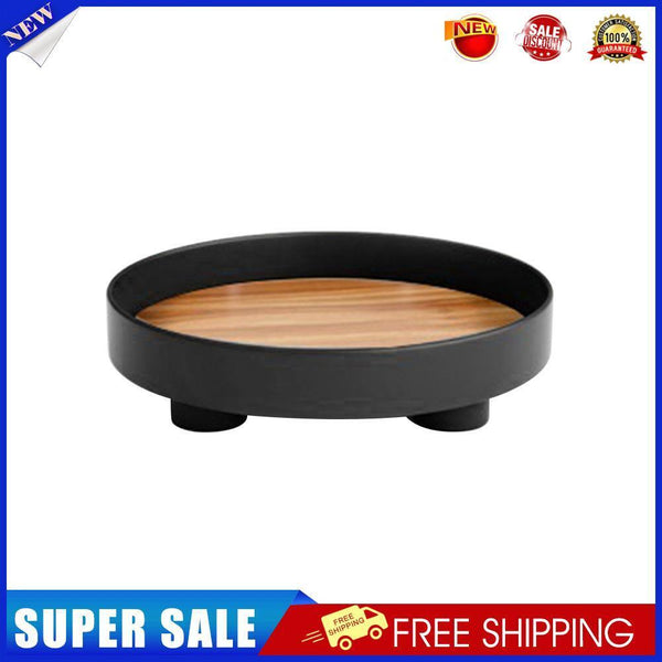 Plastic Round Storage Tray Ring Plate Jewelry Display Storage Plate (Black)