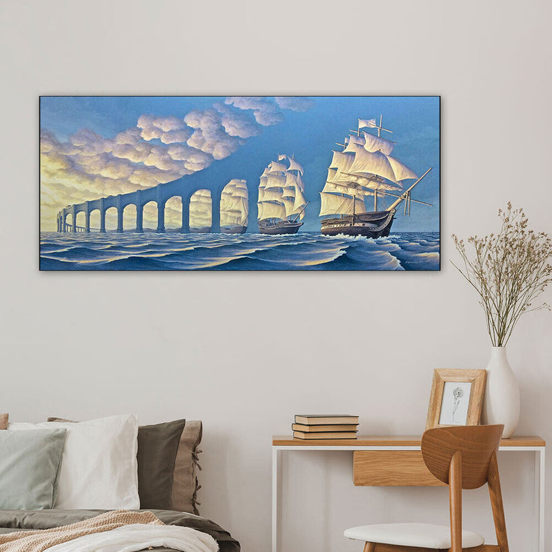 Sailboats Oil Paint By Numbers Kits DIY Canvas Wall Art Picture Craft Home
