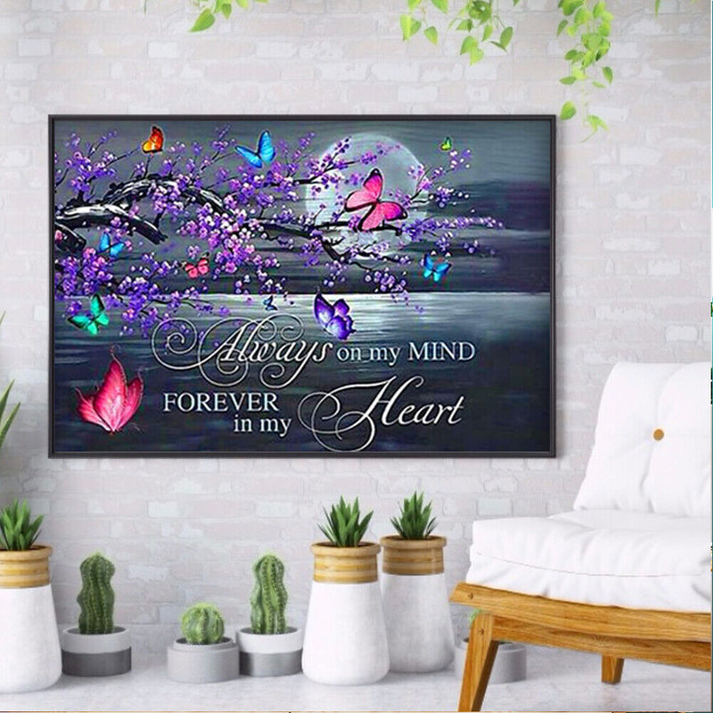 Full Round Drill Mosaic Poster DIY Romantic Butterfly Diamond Painting Decor Kit
