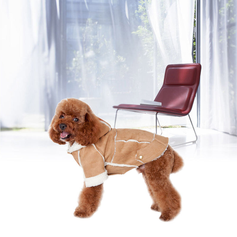 winter clothes dog clothes pet supplies British style legs(Light Brown)(M)