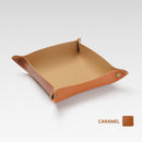 PU Desktop Storage Box Key Hall Tray Cosmetic Jewelry Organizer (Caramel) Newly