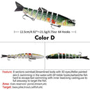 Multi Jointed 12.5cm 21.5g Lures Artificial Wobbler Fishing Hard Bait (D)