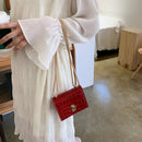 Women Pure Mini Chain Shoulder Bags PU Leather Casual Messenger Crossbody Bag