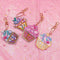 4pcs/set DIY Diamond Painting Keychain Full Drill Rhinestone Cake Shape Pendant