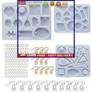 143pcs Earrings & Drop Earring Molds Handmade Earrings Set for Making Souve