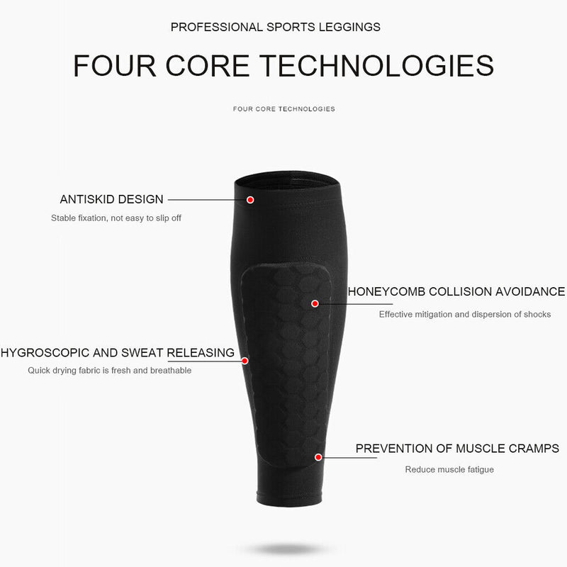 Outdoor Sports Soccer Shin Guard Pads Honeycomb Running Leg Calf Protective