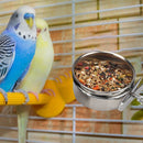 Stainless Steel Hang Cage Bowl Parrot Feeding Food Drinking Dish (10cm) Newly
