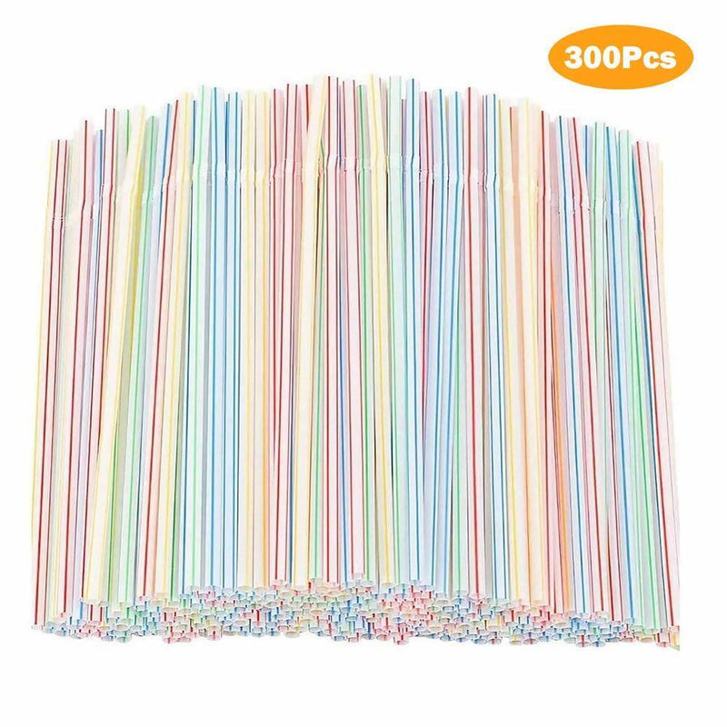 Drinking Straws Colourful Plastic Drinking Straws (200 Pack Ordinary)